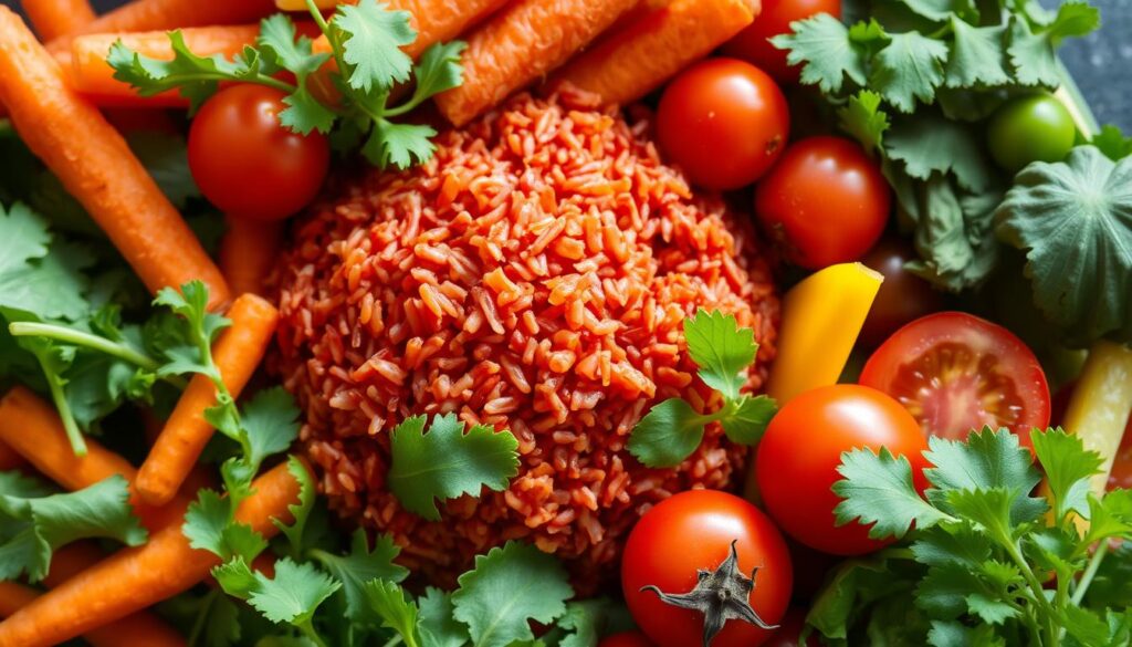 Nasi Merah dengan Sayuran