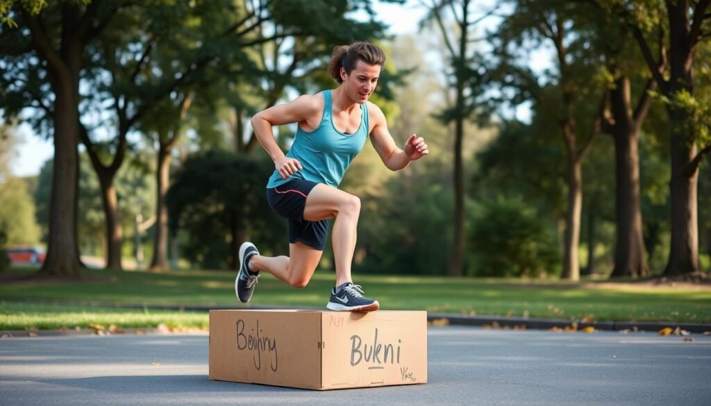 Runner integrating plyometric exercises into training routine