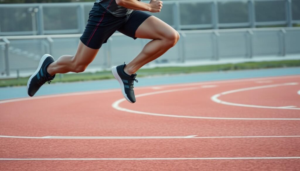 Runner performing high-intensity interval training on a track