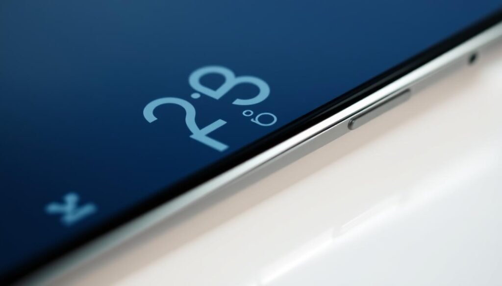 A high-resolution close-up shot of a smartphone's status bar, displaying various icons and indicators such as the time, network connection, battery level, and notification icons. The status bar is rendered in a clean, minimalist style with a muted color palette, allowing the details to stand out prominently. The background is blurred and softened, creating a sense of depth and focus on the central subject. The lighting is natural and diffused, casting soft shadows and highlighting the status bar's crisp, precise elements. The overall mood is one of simplicity, functionality, and technical precision, reflecting the subject matter and the article's informative tone.