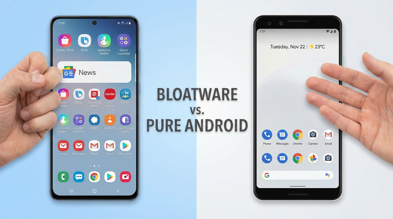 Android bloatware Samsung vs Pixel